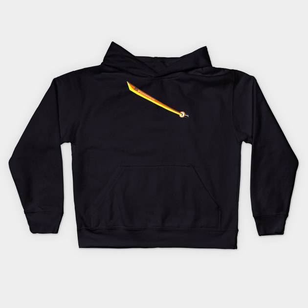 Katana with Blank Text, v. Code Orange Yellow Kids Hoodie by punchado